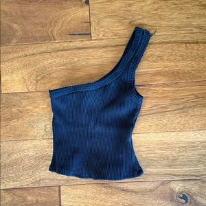 Urban Outfitters Black Ribbed Crop Top